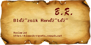 Blázsik Renátó névjegykártya